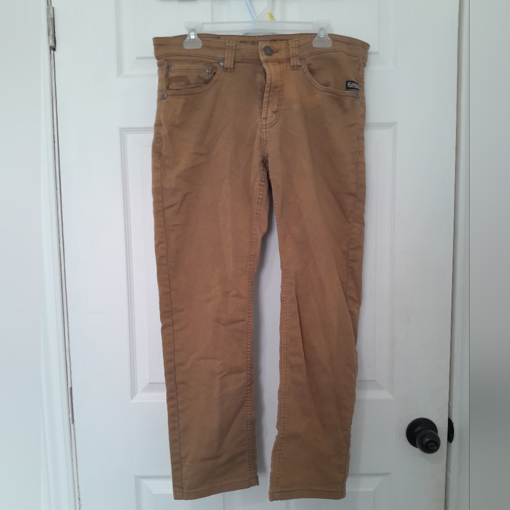 Tan Straight-Leg Jeans